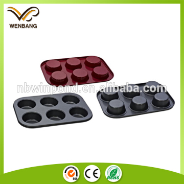 6cup carbon steel muffin pan,silicon muffin pan