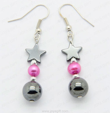 hematite pearl earrings