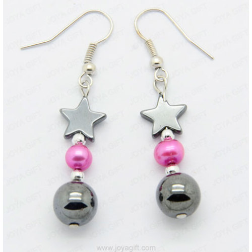 hematite pearl earrings