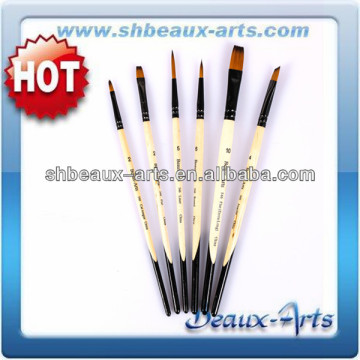 Bicolor nylon hair wooden brush artist paint brushes wholesale