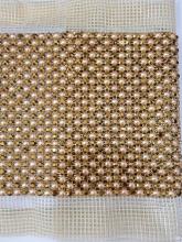 24 Rows Mined Gold Rhinestone Pearl Banding in Wholesale