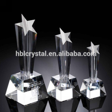 Popular k9 crystal star trophy for company anniversity gift&prize
