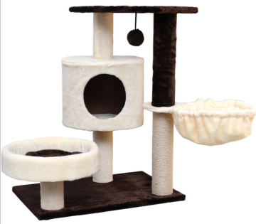 pet bed tree integrated toy platform grabbing post