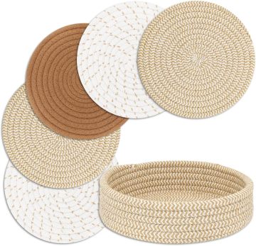 Handmade Woven Cotton Coasters & Mats