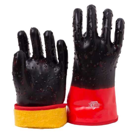 Hochleistungs-PVC-beschichteter chemischer Handschuh-Winter