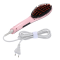 Cheveux tout droit rose électrique peigne lisseur fer brosse