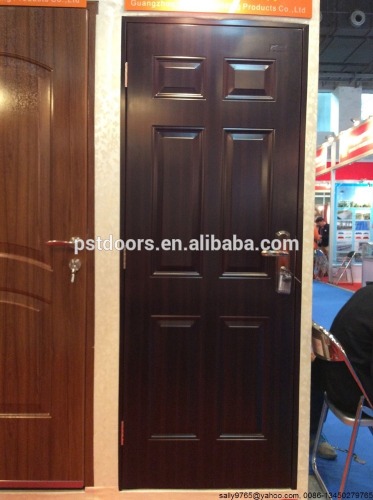 American panel steel door with wooden edge