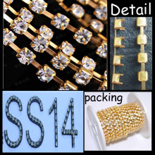 SS14 gold plating Round Cup Chain roll chaton chain