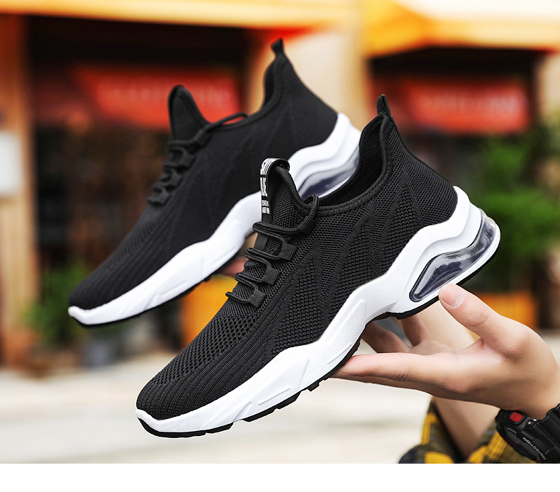 2021 men shoes Breathable Soft-soled Running Shoes Comfortable non-slip Flying Woven Air Cushion men's Shoes Sport