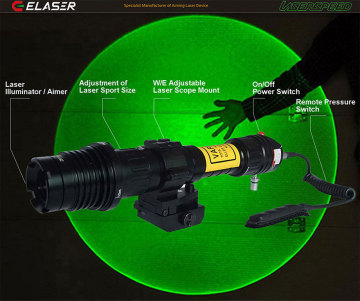 Tactical subzero night vision green laser illuminator