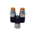 Conector divisor de 5pin y femenino m12