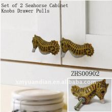 Set of 2 seahorse drawer pulls