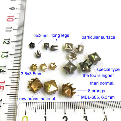 Goldtone pirâmide Studs para Leathercrafts