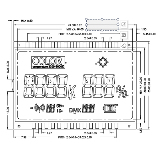 Custom ARKLED 49*35 TN LCD Interrated Display module