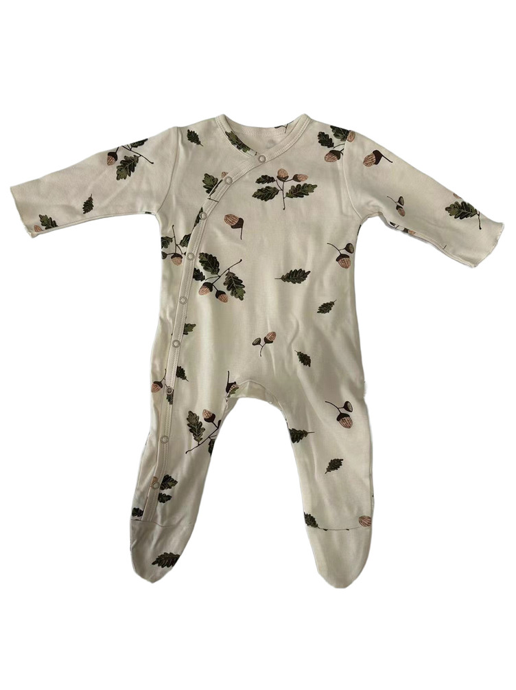 % 95 pamuk% 5 spandeks uzun kollu bebek tulum tarafı açılış 1 95% Cotton 5% Spandex Long Sleeve Baby Jumpsuit side opening 1