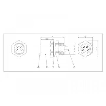 M8 2 ~ 8p Fele Deterproof Wire Sw10t