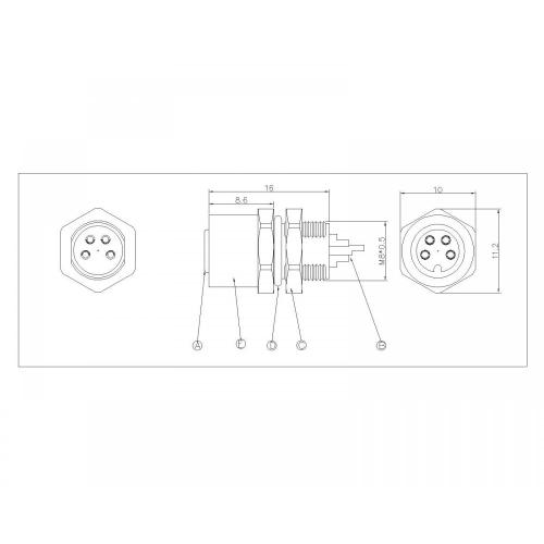 M8 2 ~ 8p Fele Deterproof Wire Sw10t