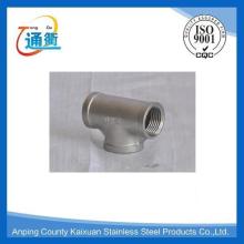 casting stainless steel screwed pipe tee with NPT female thread
