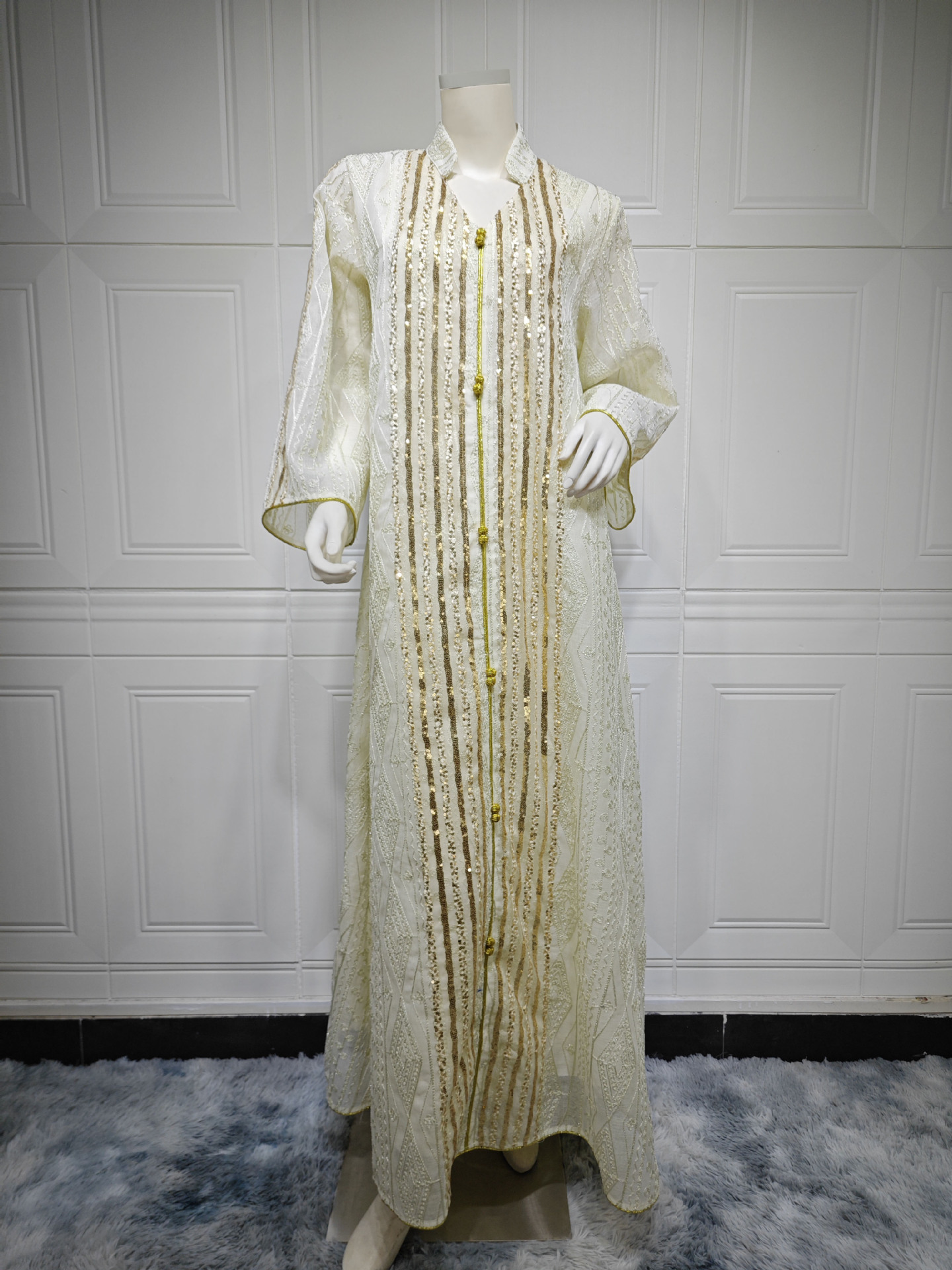 عربی دوزی کفتان عبای Arabic Embroidered Kaftan Luxury Abaya Evening Dress