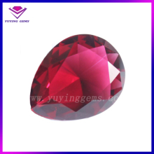 Ruby Color Pear Machine Cutting Glass Red Crystal for Fashion Jewelry