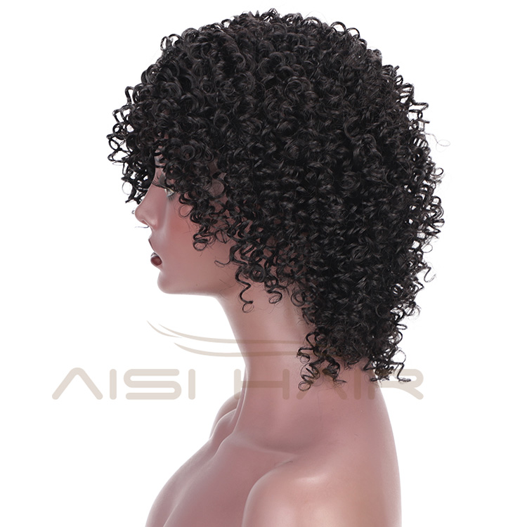 Aisi Hair Malaysian Human Hair Afro Curly Short Wigs Natural Black Machine Made Kinky Curly Human Hair Wigs