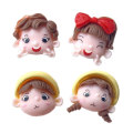 Kawaii Resin Girl Boy Head Charms Flat Back Cabochon Beads Kids Hair Accessories Handmade Bag Shoes Keychain Making