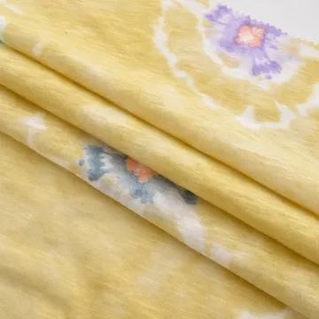 100% Cotton Flower Printed Knit Jersey Fabric