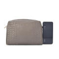 Christopher Kon Medium Weave Leather Crossbody Bag Grey