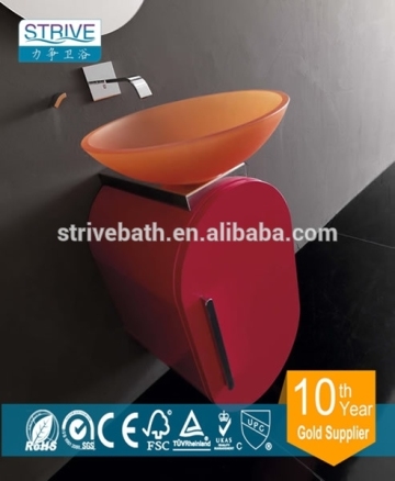 450MM curved bathroom vanity / PVC bathroom vanity / hotel bathroom vanity