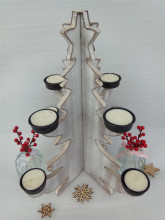 Romance Tree Shape Wooden Candle Holder Standing