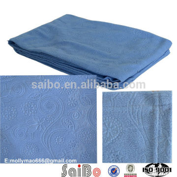 blue embossed anti-pill polar fleece blanket