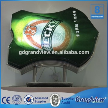 Outdoor lighted advertising round pub sign