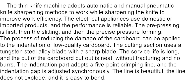 Carton Computer Thin Knife Blade Cardboard Slitter Scorer Cutting Machine
