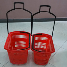 Store shopping cart wheeled rolling basket