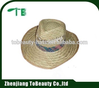 straw hats with custom made tape