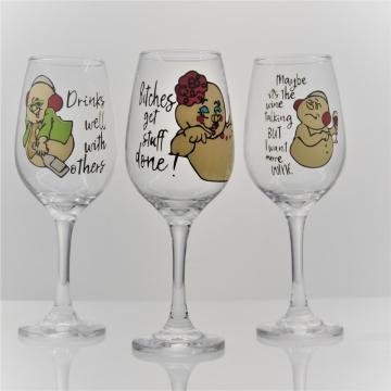 personalised transparent wine glass set custom logo