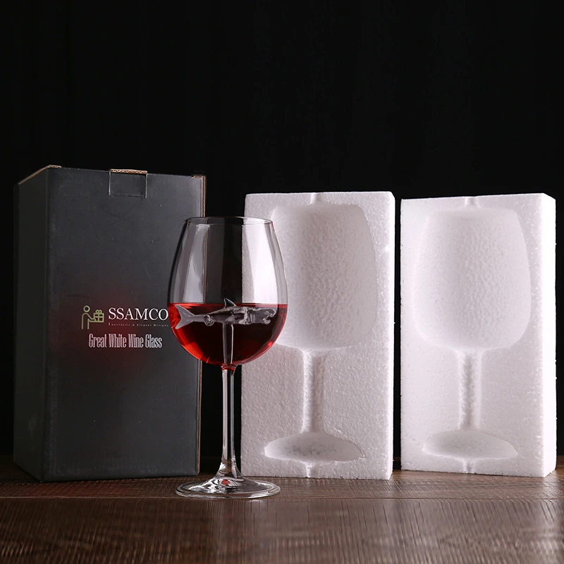 Red Wine, Foam Packaging, Creative Shark Red Wine, Goblet, Beer Glass, Transparent Red Wine Glass, Wine Glass