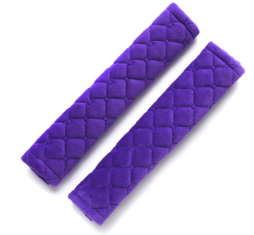 Purple Fur Stylish Car Seat Safety Belt Pads