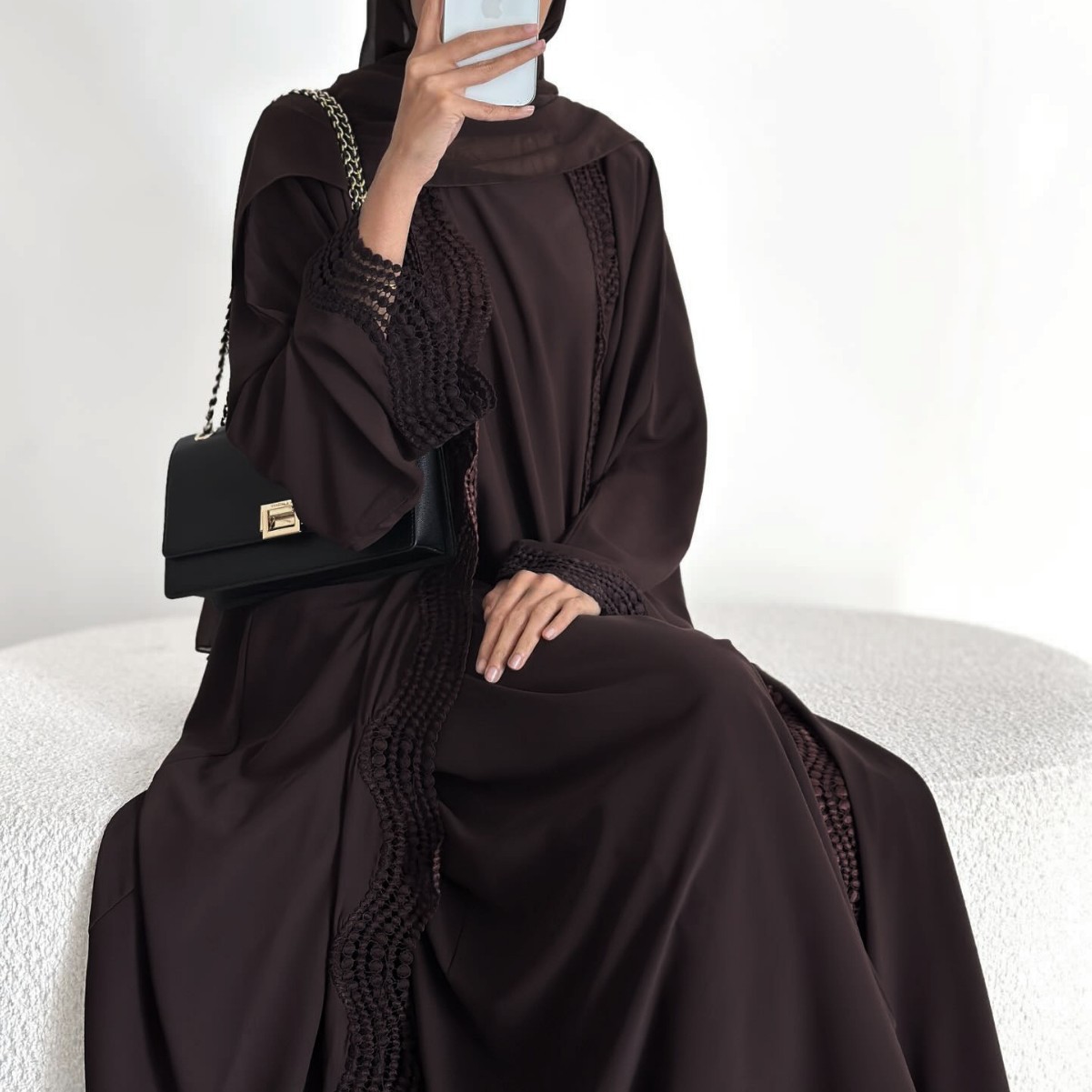 عبای دو تیکه لاکچری دبی برای زنان مسلمان کت و لباس داخلی کت و لباس داخلی جشن عید ترکیه جلابیا Robe1 Two Piece Luxury Dubai Modest Abaya for Muslim Women Ramadan Islam Coat and Inner Dress Eid Holiday Outfit Turkey Jalabiya Robe1