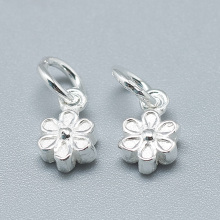 Pandahall Silver 925 Jump Ring Flower Charms