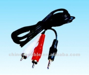 Wholesale 3.5mm Stereo Male to 2 RCA Male AV Cable for PSP 1000