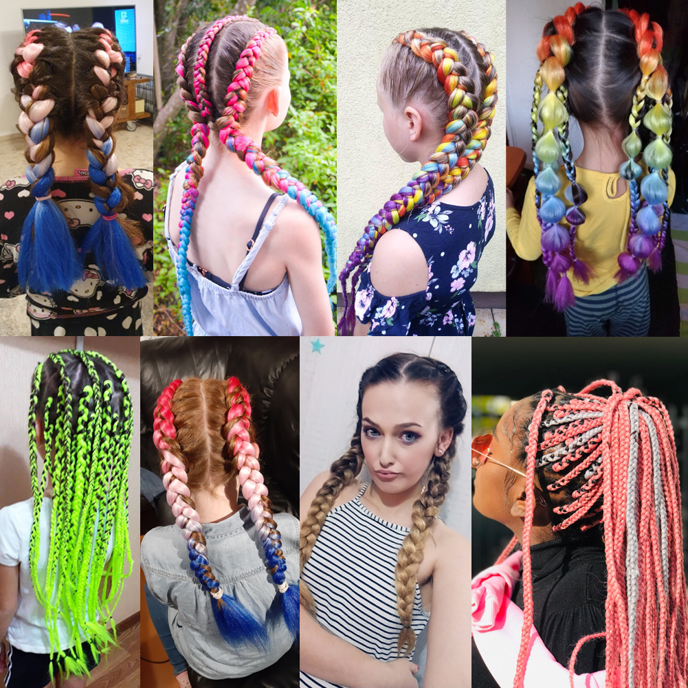 Hot sell Crochet hair weaves Synthetic Ombre Braiding Hair Jumbo Box Braids for Making Small Twist jumbo braiding hair