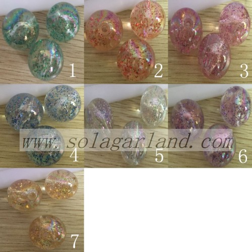 8-20 MM Acryl Ronde Sparkle Transparant met Glitter Kleurrijke Chunky Gumball Bubblegum Kralen