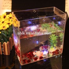 2015Wall Hanging Acrylic Square Fish Bowl, Wall Mounted Square Fish Tank, Acrylic Square Aquarium