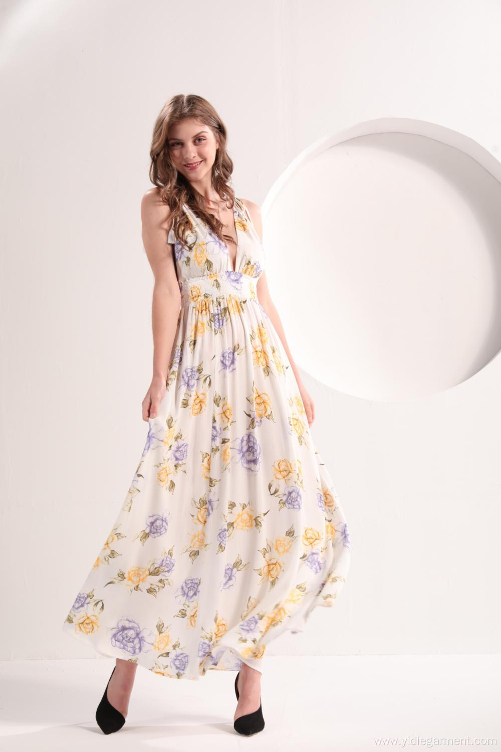 Women's Floral Print Summer Maxi Dress