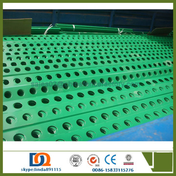 Perforated wind dust control screen panel