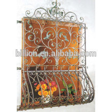 golden metal outdoor window guards