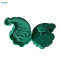 Plastic 4pcs Christmas Fondant plunger Cookie Cutter Set