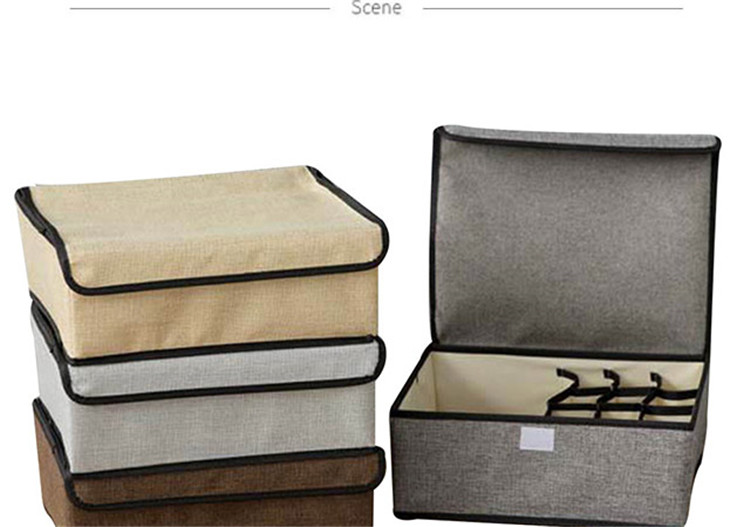 Wholesale Custom Manufacture Fabric Folding Drawer Organizers Divider Sorter Boxes Cloth Foldable Storage Box 13 Compartments