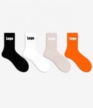 Custom Design Black White Crew Socks with Logo